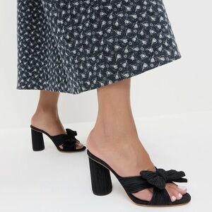 Loeffler Randall Black Pleated Bow Mules